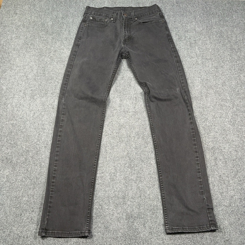 Levis 505 Jeans Mens 31x34 Black Faded Regular Fit Straight Leg Denim Pants Y2K